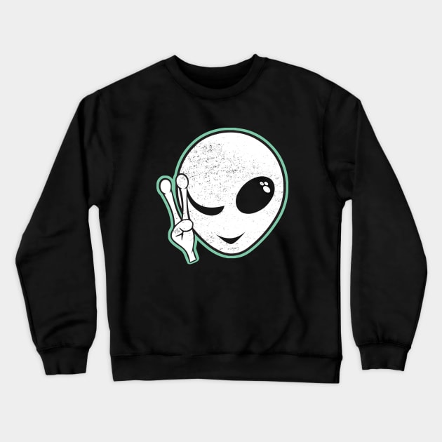 Alien Peace Crewneck Sweatshirt by Acroxth